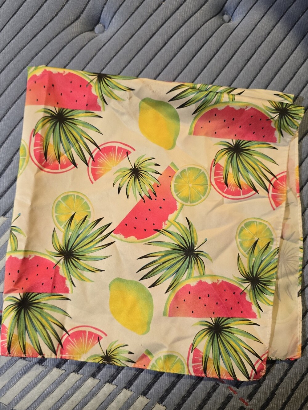 Tropical Fruit Print Hankerchief or Scarf - Picture 2 of 2